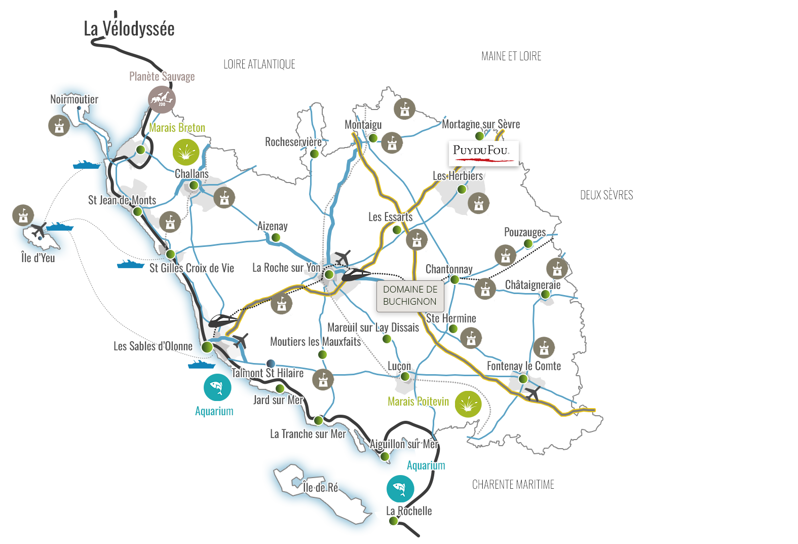map of buchignon in the Vendée